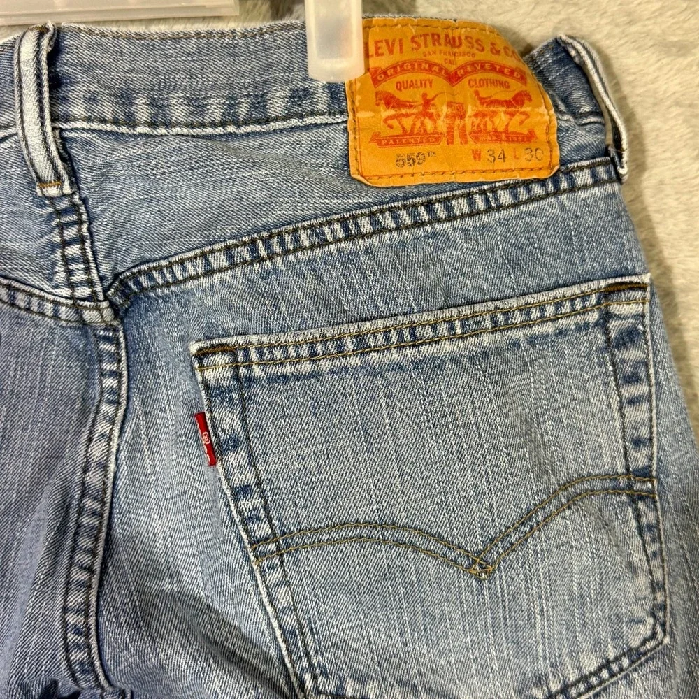 Levi's 559 Men's Jeans 34x30 Blue Denim Mid-Rise Straight Leg